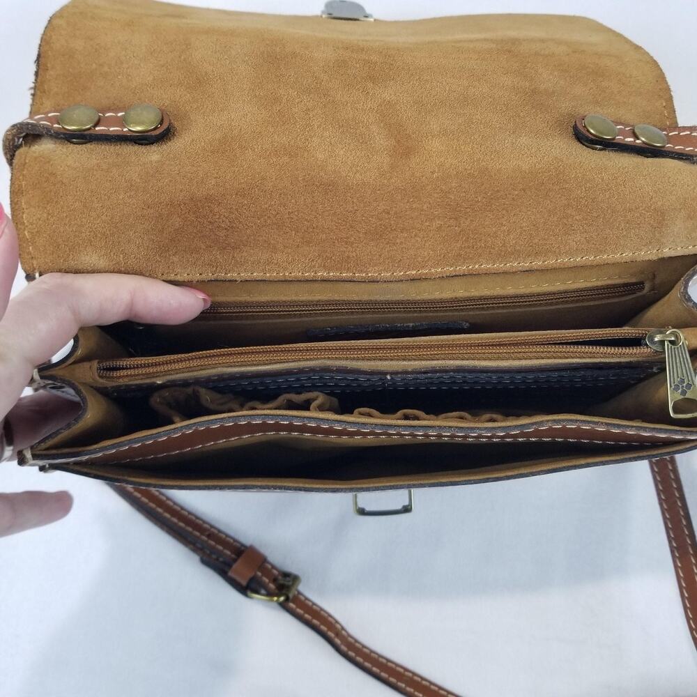 Patricia Nash Crossbody Bag Womens Small Brown Leather Organizer Wallet Pocket - Picture 10 of 16